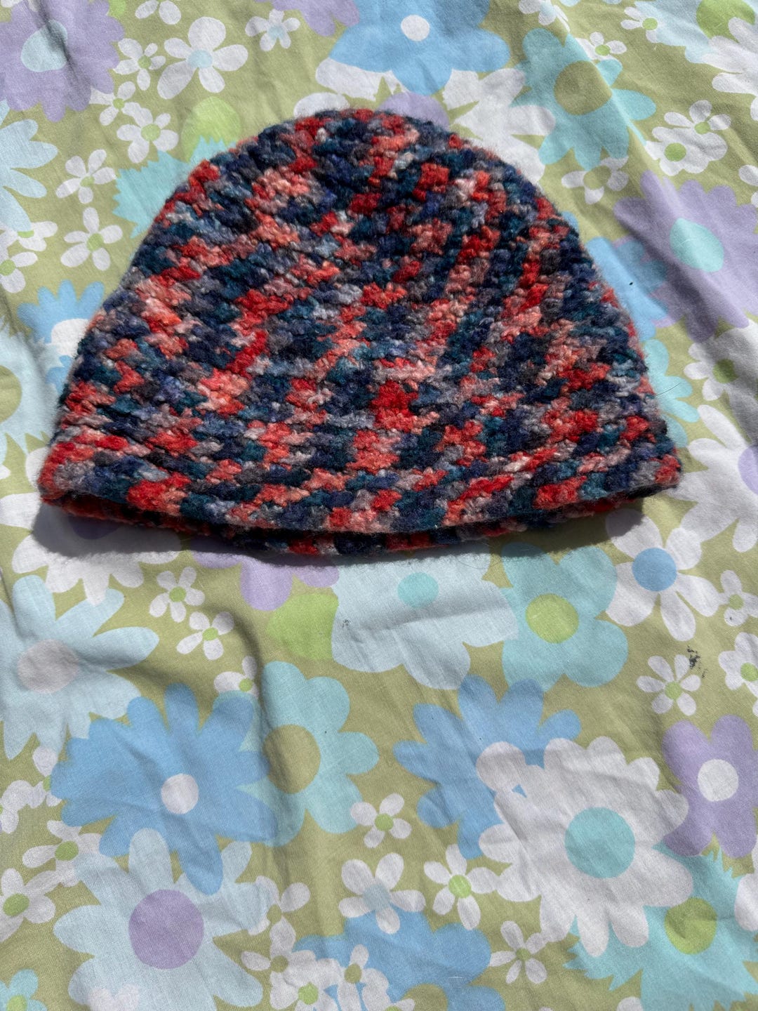 赤と青のニット帽 - Etsy 日本