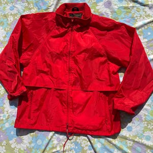 Eddie Bauer Red Zip-up Windbreaker Jacket