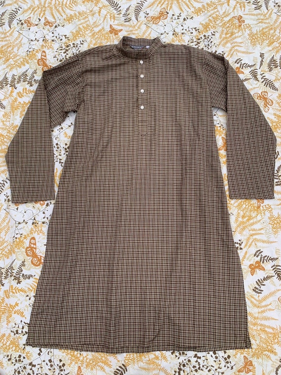 Central Collection Plaid Pattern Beige Housedress - image 1