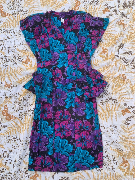 1980's Retro Floral Dress