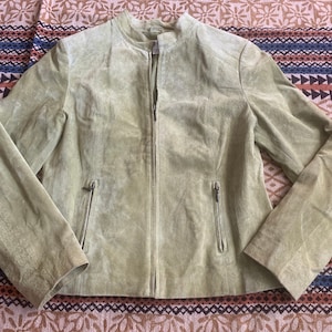 Light Green Suede Leather Jacket