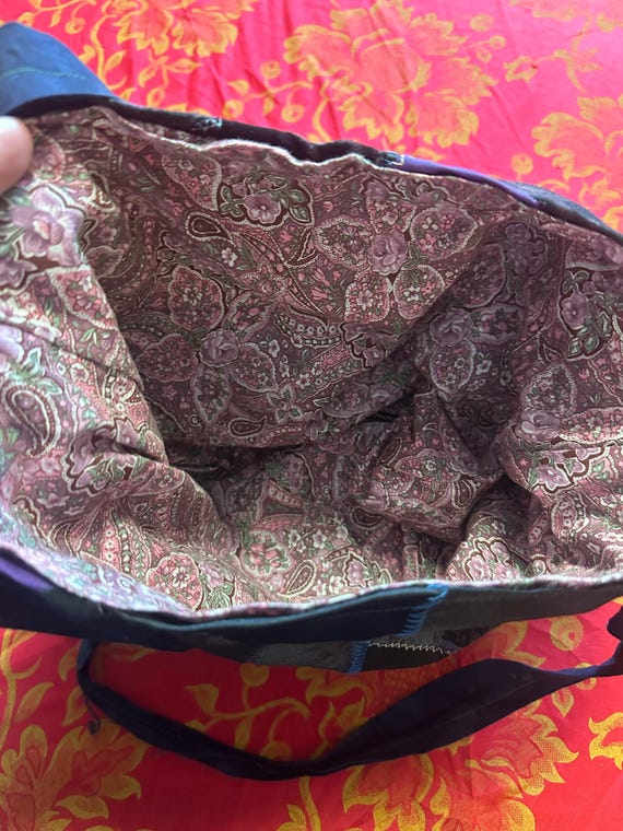 Patchwork Purple Velour Handbag - image 2