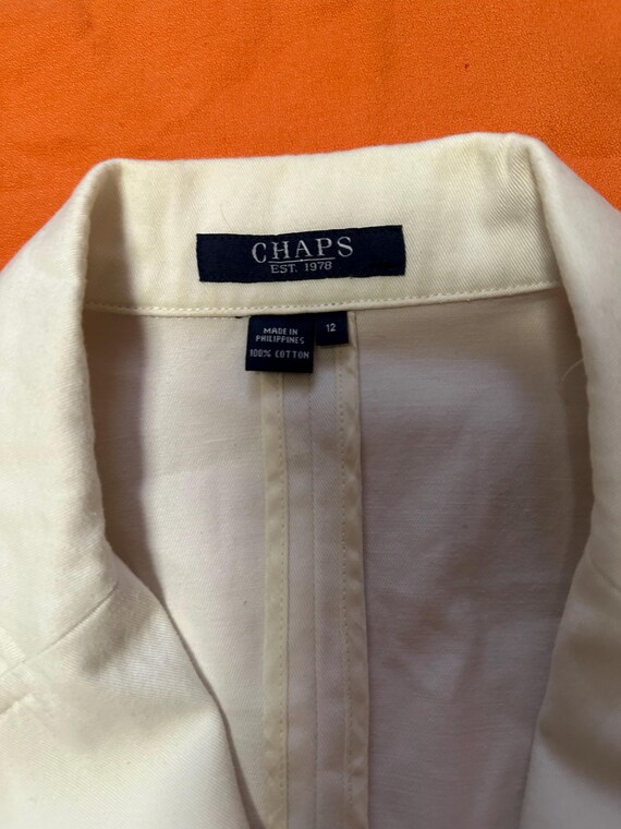 Chaps Cream Button Up Blazer - image 2