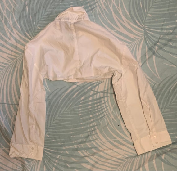 Express White Collared Crop Button-up - image 2