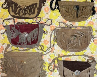 Vintage Deerskin Leather Fringe Purse