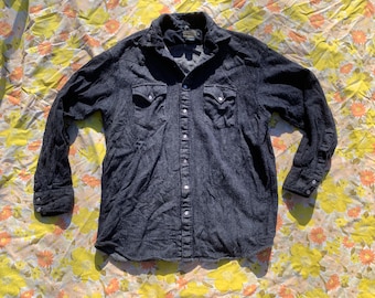 Pendleton Heather Blau Wolle Flanell mit Loch im Ellenbogen