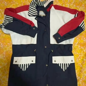 Current Seen Vintage Red, White, & Blue Coat