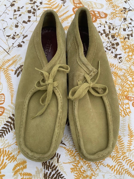 Clarks Originals Olive Green Suede Leather Shoes