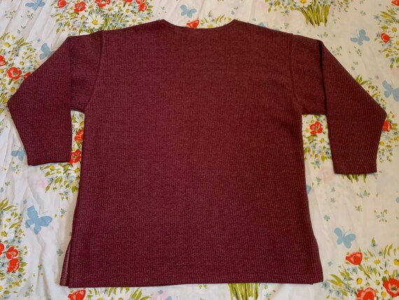 BE Basic Editions Heather Maroon Long Sleeve Top - image 3