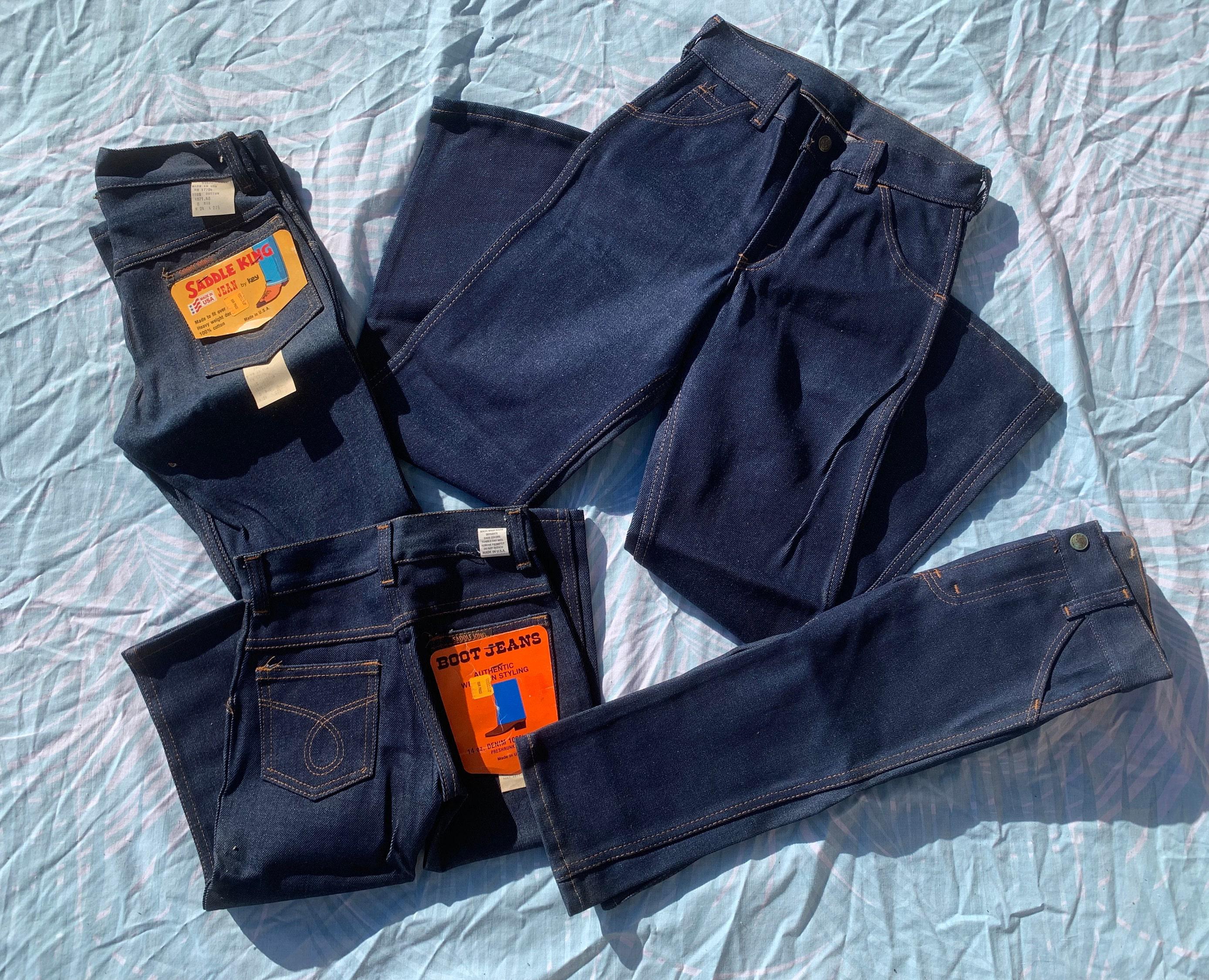 Saddle King Key Kid's Denim Jeans 1970s Deadstock-new With