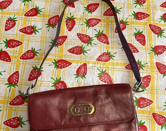 Borsa in pelle cremisi vintage di Etienne Aigner