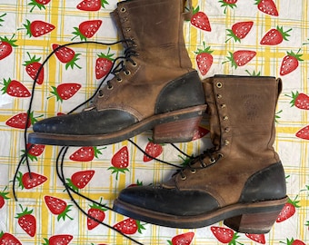 Chippewa Black/Brown Logger Boots