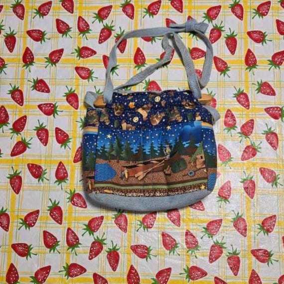 Camping Pattern Denim Purse - image 3
