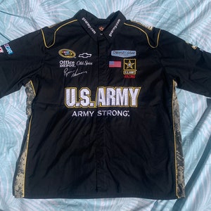 U.S. Army Racing Black Button Up