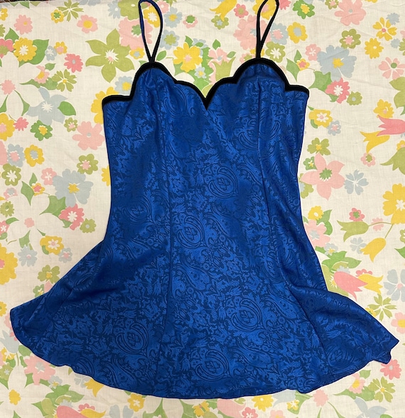 blue lingerie dress Unzip Me Blue Vinyl Lingerie Dress - Cobalt Blue
