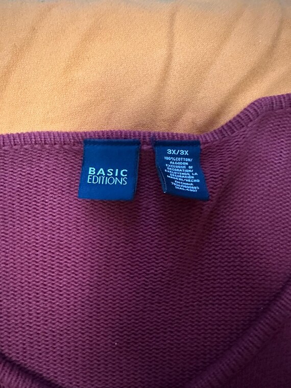 Basic Imports Crimson Zip-up Leaf Pattern Sweater - image 2