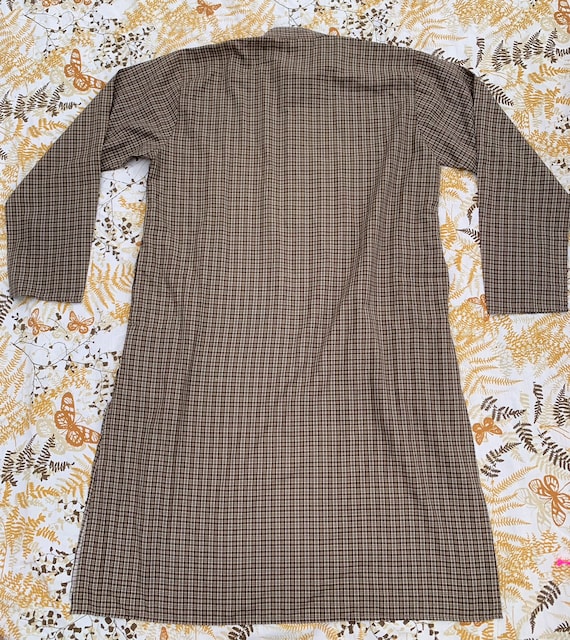 Central Collection Plaid Pattern Beige Housedress - image 3