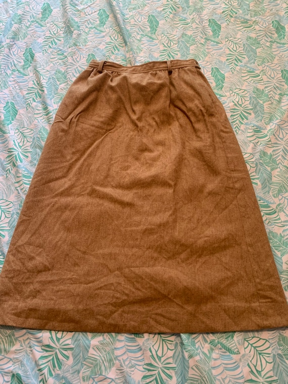 JG Hook Tan Wool Skirt