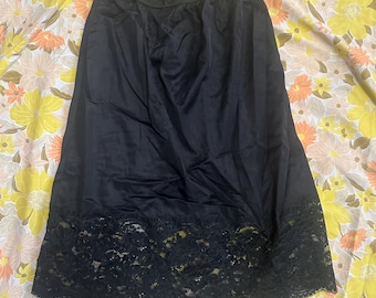 Black Lace Slip Skirt