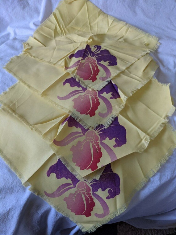 1950's-60's ビンテージ シルク製？ ハワイ フラガール テーブル