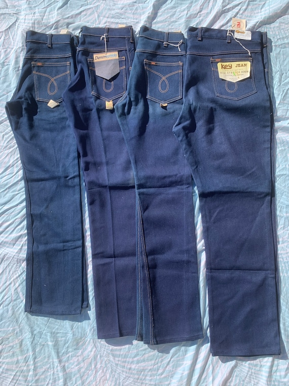 Key Men's Denim Jeans 1970s Deadstock-New with tag