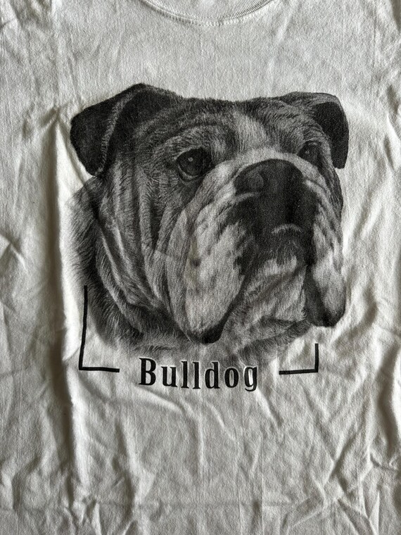Bulldog White Hanes Tee View 3