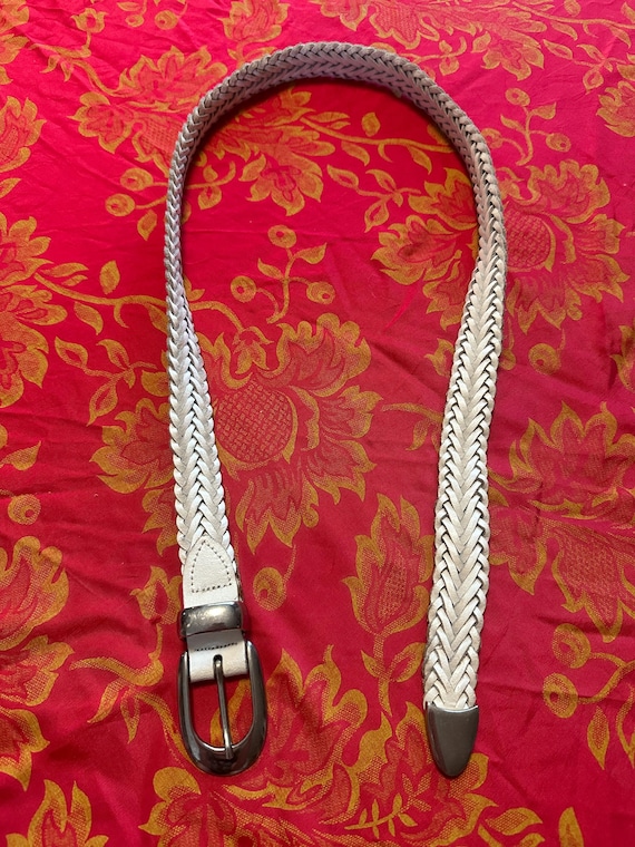 VTG Capezio Cream Leather Braided‎ Belt VTG Capezio Women M/L Argentina Brown Multicolor Braided  main image 4