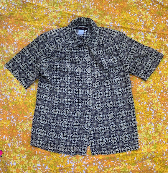Notations Petite Blue/Tan Button Up - image 1