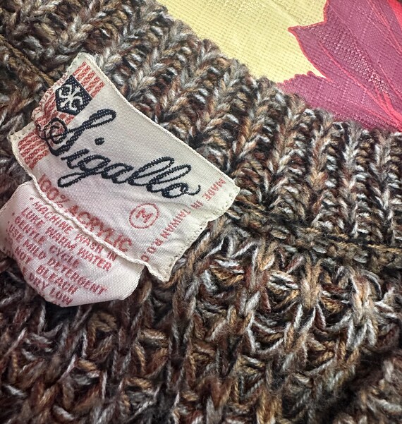 Sigallo Acrylic Brown Knit Sweater View 2