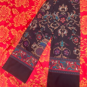 Black Multi-color Paisley Scarf
