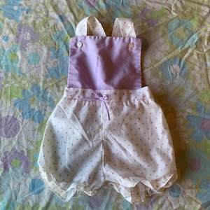 Purple & White Baby Overalls