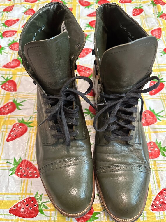 Stacy Adams Olive Green Leather Boots Etsy Canada