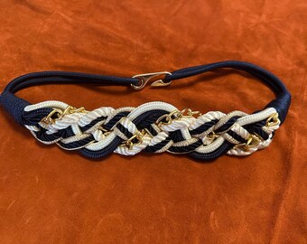 Vintage 1980s Braided Belt: Gold Pearl Beads, Size L - Etsy UK display picture 1