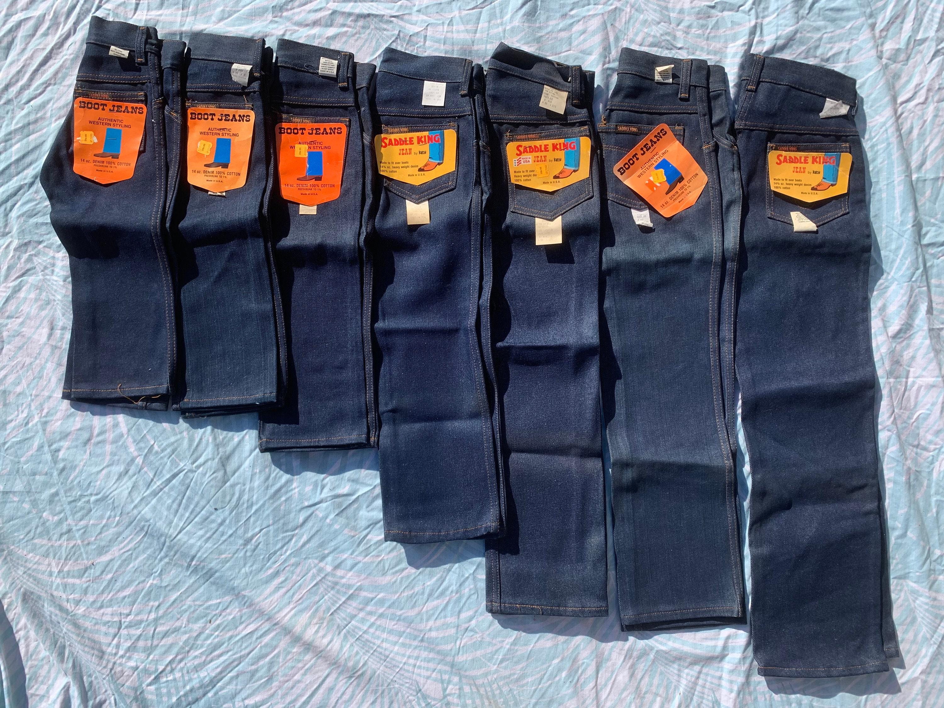デニム+ジーンズ KEY SADDLE KING Denim Pants USA 1970s Saddle King Key Kid's Denim Jeans 1970s Deadstock-new With Tags - Etsy
