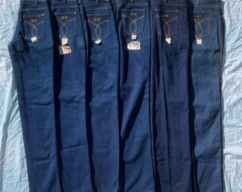Vaqueros de mezclilla Jr. K Key Junior, década de 1970, stock muerto, nuevos con etiquetas