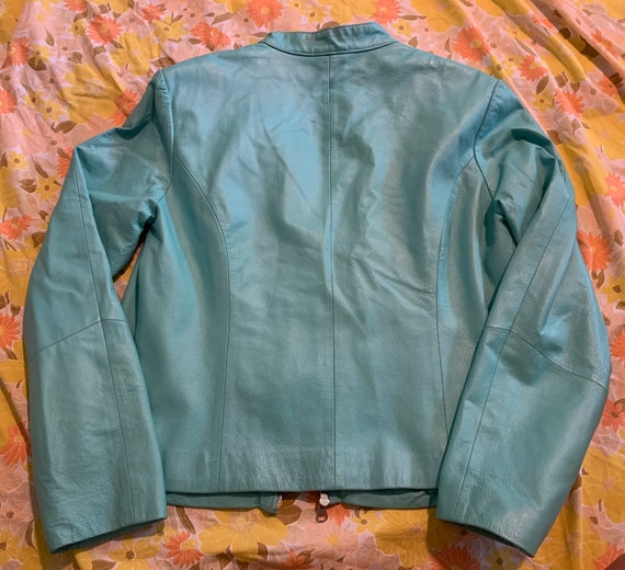 Wilson Light Blue Leather Coat - image 3