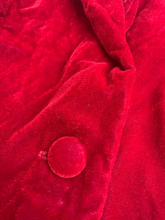 Vintage Red Velour Blazer - image 4