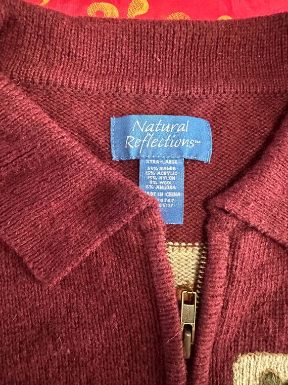 Natural Reflections Red Fall Pattern Sweater - image 2