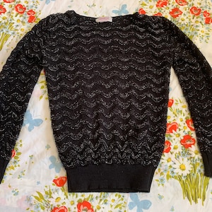 Arielle Knit Black Metallic Sweater