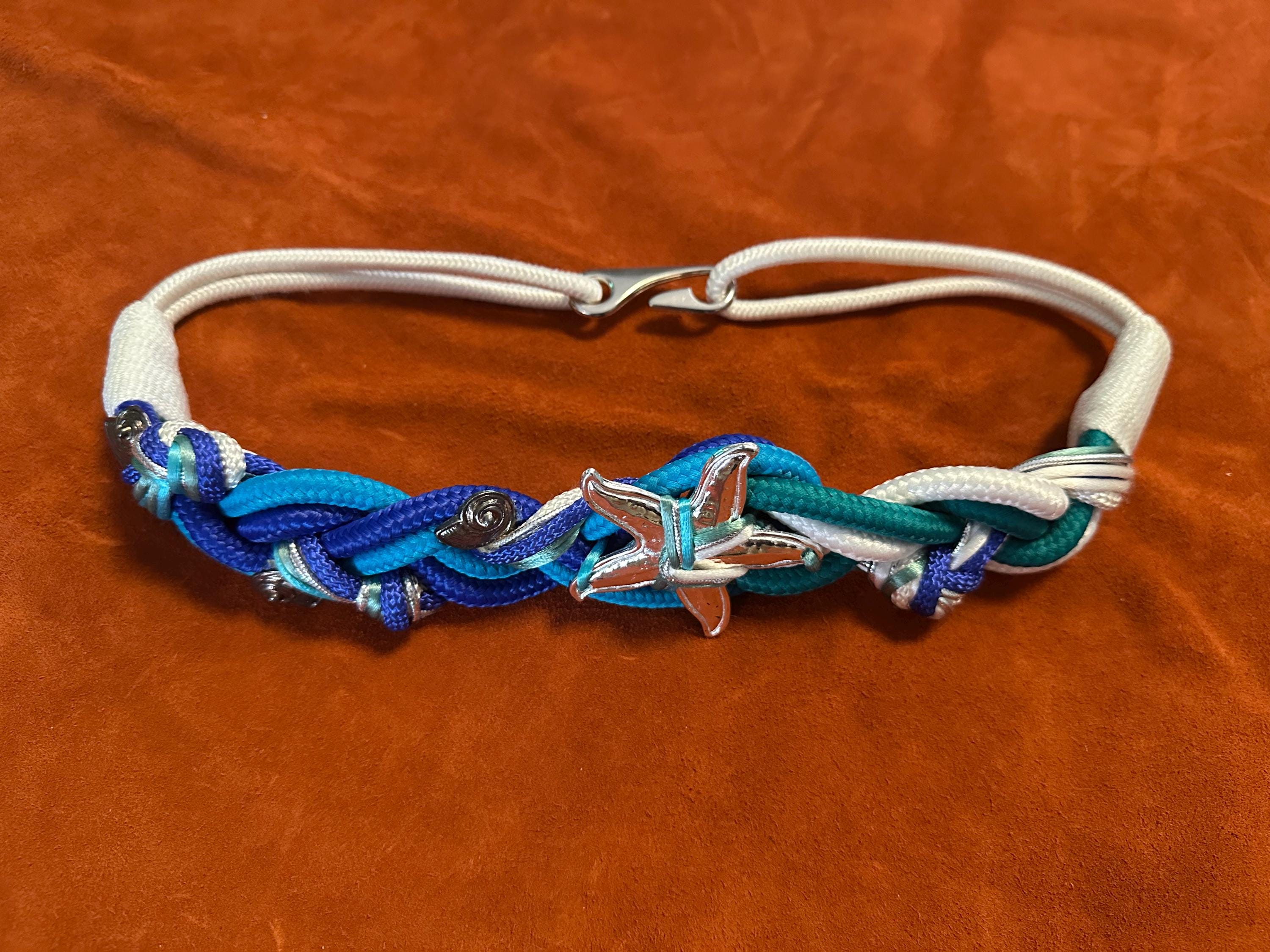 1980s Starfish Blue & White Braided Belt - Etsy