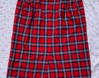 Falda a cuadros de lana roja Pendleton