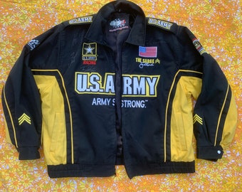 Vintage US Army 1 JH Design Nascar Racing Jacket Reversible - Size