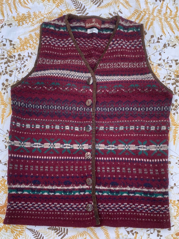 Redwood & Ross Wool and Leather Sweater Vest