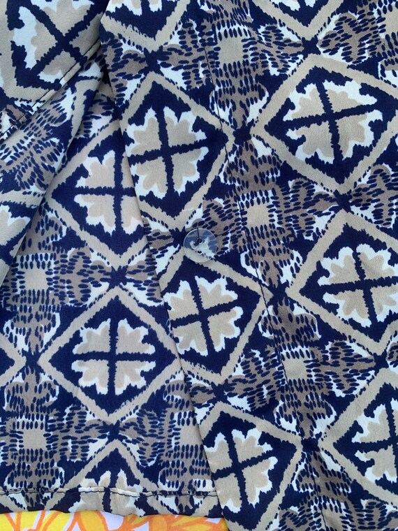 Notations Petite Blue/Tan Button Up - image 4