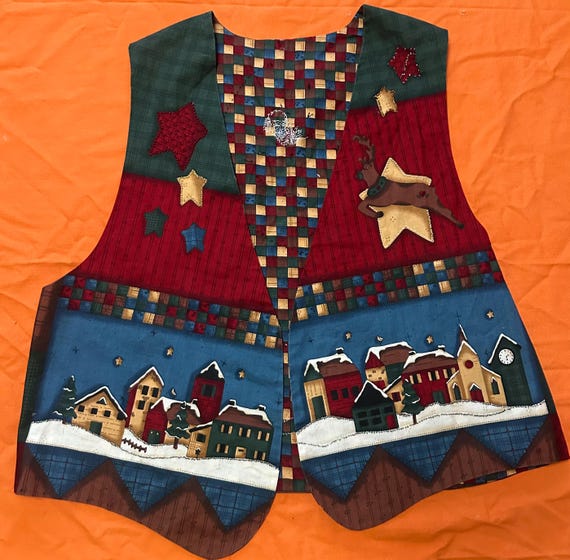 Santa Pattern Holiday Vest - image 1