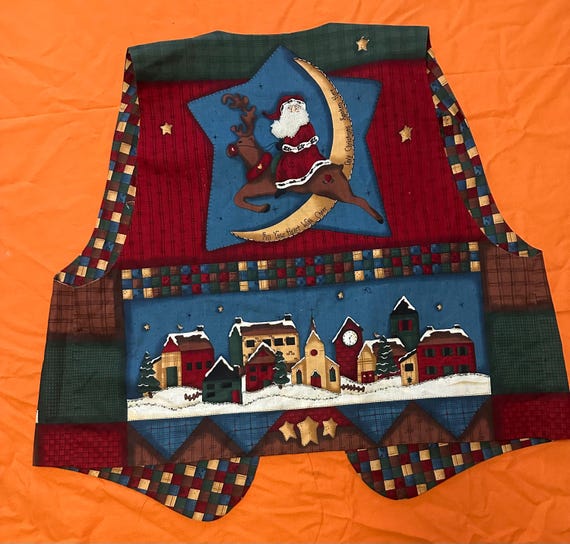Santa Pattern Holiday Vest - image 3