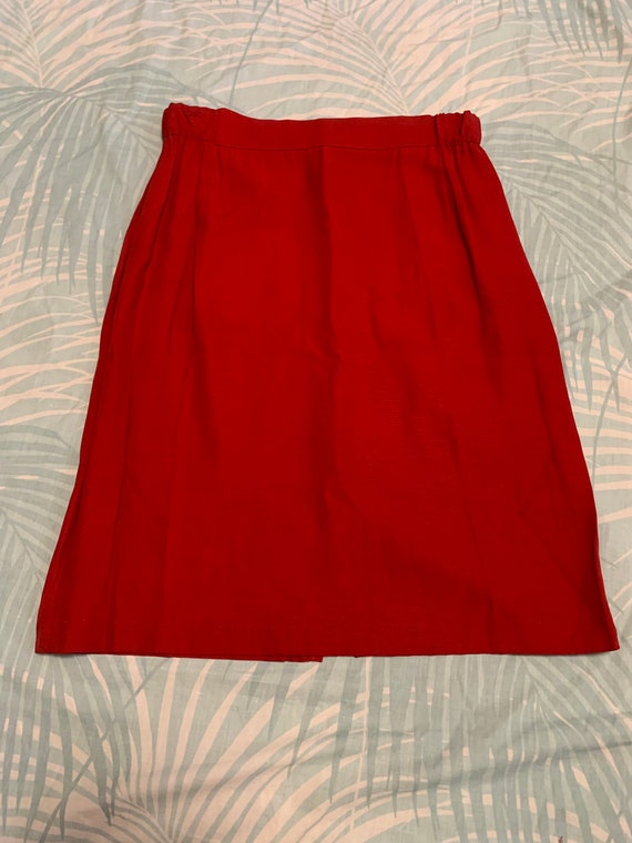 Studio C Red Pleated Skirt