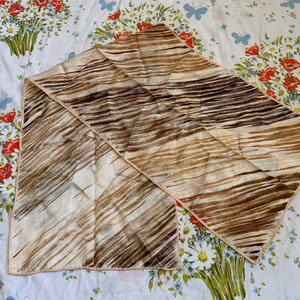 Brown and Beige Abstract Striped Pattern Scarf