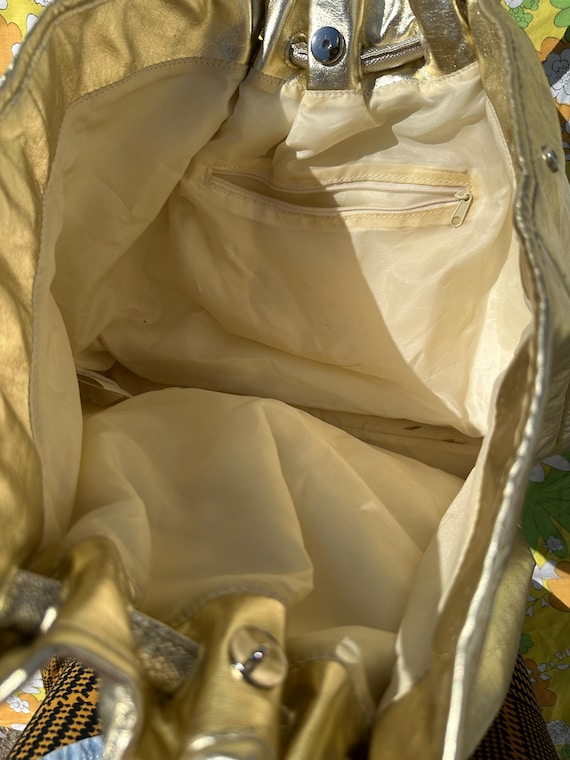 Gold Retro Polyester Purse with Loop Handle - image 4