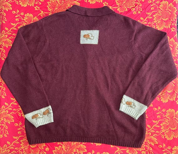 Natural Reflections Red Fall Pattern Sweater - image 3